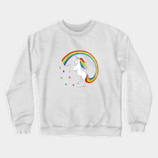 Rainbow Unicorn with Colourful Stars Positive Print Crewneck Sweatshirt